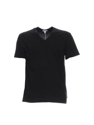 Koszulka klasyczna bawełniana James Perse czarna
