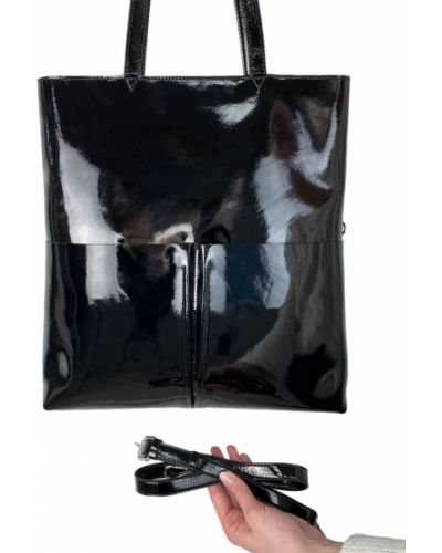 Лакова сумка шоппер з кишенями Polina & Eiterou