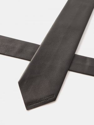 Кожаный галстук с тисненым логотипом Alexander McQueen черный