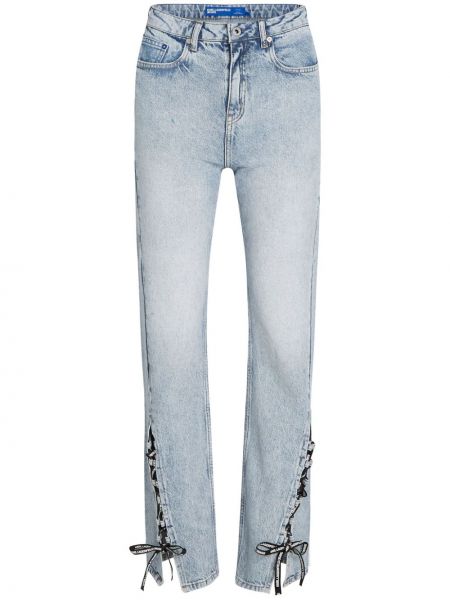 Ravne kavbojke Karl Lagerfeld Jeans modra