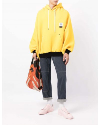 Bluza z kapturem bawełniana Fumito Ganryu żółta