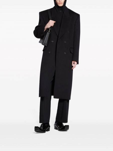 Vilnonis paltas Balenciaga juoda