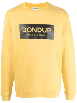 Bluza dresowa bawełniana z printem Dondup, żółty