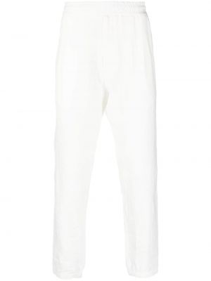 Lněné kalhoty Low Brand bílé