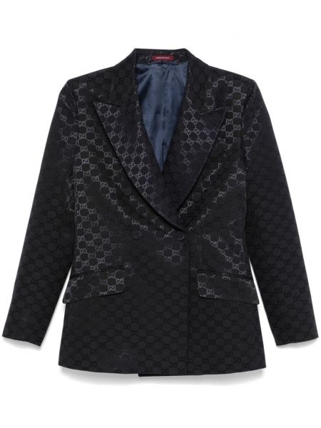 Jacquard dobbeltradet blazer Gucci blå