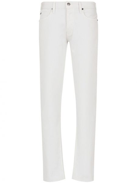 Slim fit madala vöökohaga kitsa lõikega teksapüksid Emporio Armani valge