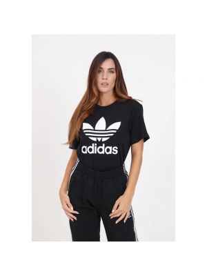 Camiseta deportiva con estampado Adidas Originals negro