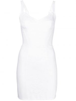 Коктейлна рокля с дантела Dolce & Gabbana бяло