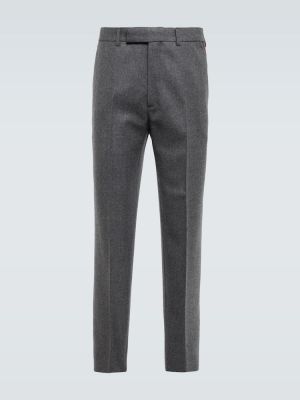 Flanelové pruhované kalhoty Gucci šedé