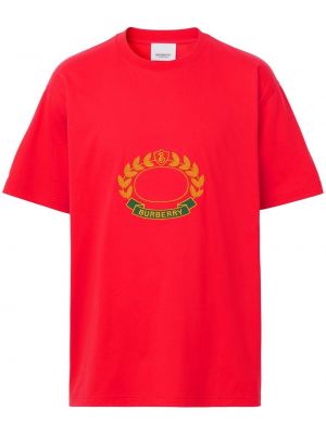 Haftowana koszulka Burberry czerwona