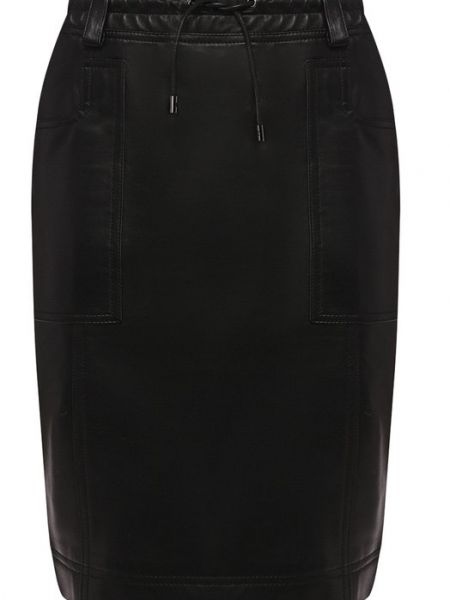 Кожаная юбка Tom Ford черная