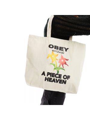 Сумка шоппер Obey бежевая