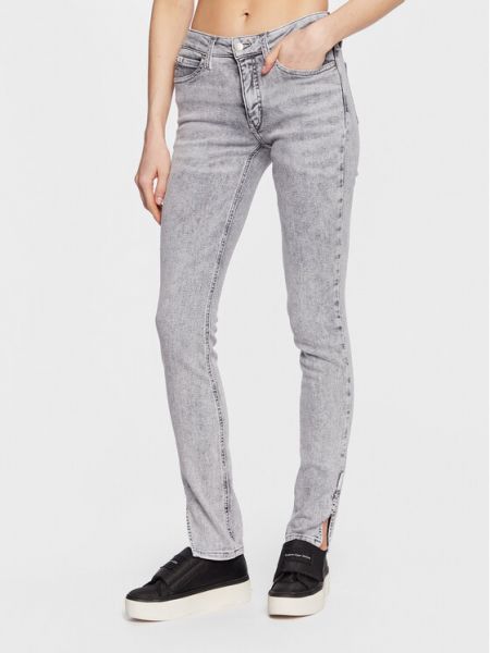 Skinny džíny Calvin Klein Jeans šedé