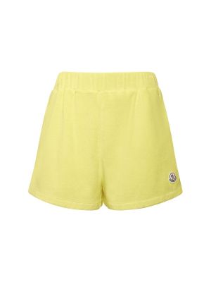 Shorts en coton Moncler jaune