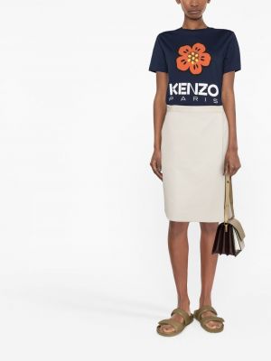 T-shirt à fleurs à imprimé Kenzo bleu