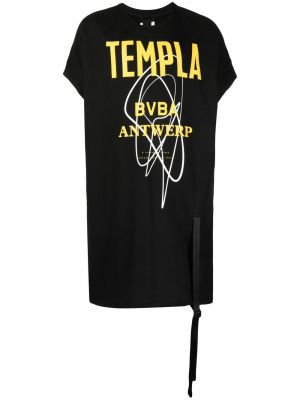 Bombažna majica s potiskom Templa črna