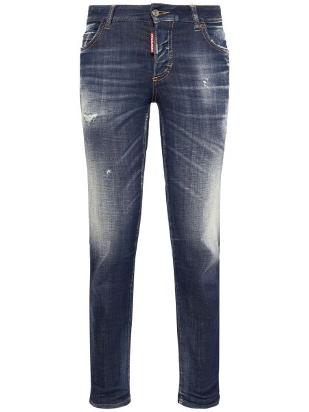 Skinny fit-jeans med låg midja Dsquared2 blå