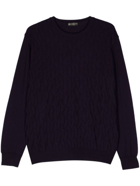 Pull en tricot col rond à motif chevrons Corneliani violet