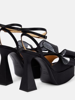 Сатенени полуотворени обувки на платформе Mach & Mach черно