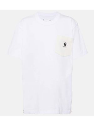 Памучна тениска от джърси Sacai бяло