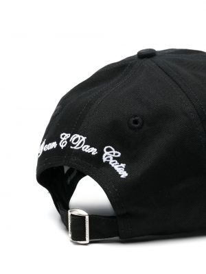Siuvinėtas kepurė su snapeliu Dsquared2 juoda