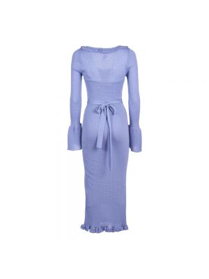 Sukienka midi z falbankami Blumarine fioletowa