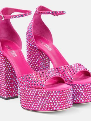 Kožené sandály Paris Texas růžové