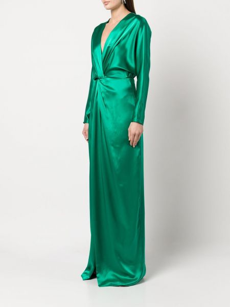 Jedwabna sukienka wieczorowa Michelle Mason zielona