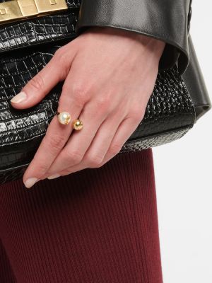 Prsten sa perlicama Saint Laurent zlatna
