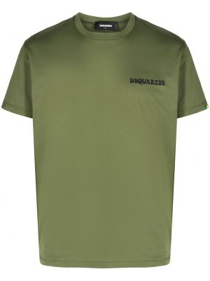 Памучна тениска с принт Dsquared2 зелено