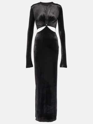 Бархатное длинное платье Nensi Dojaka черное