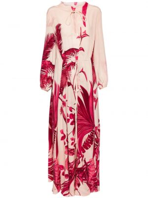 Sukienka długa w kwiatki z nadrukiem F.r.s For Restless Sleepers różowa