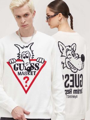 Sweter bawełniany Guess Originals beżowy