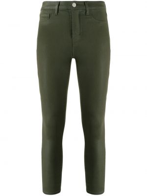Укороченные зауженные джинсы скинни L’agence, зеленые
