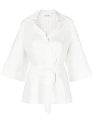 Ленена блуза P.a.r.o.s.h. бяло
