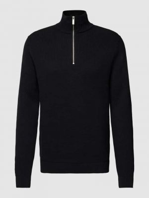 Dzianinowy sweter ze stójką Selected Homme czarny