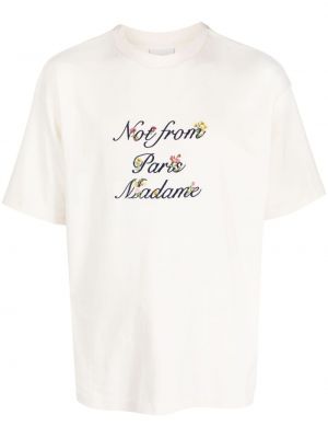 Bavlnené tričko s potlačou Drôle De Monsieur biela
