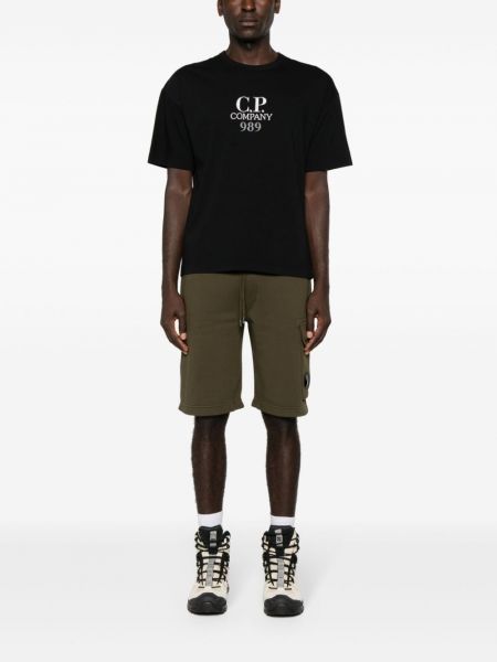 Bavlněné tričko s výšivkou C.p. Company černé