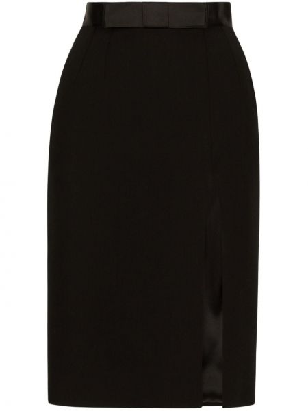 Vunena suknja s mašnom Dolce & Gabbana crna