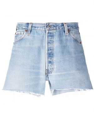 Shorts di jeans a vita alta Re/done blu