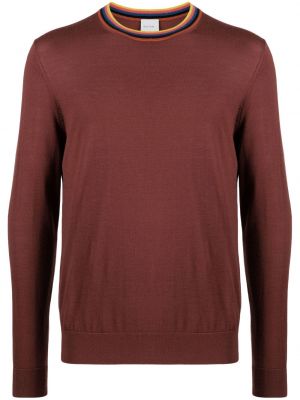 Sweter wełniany w paski Paul Smith czerwony