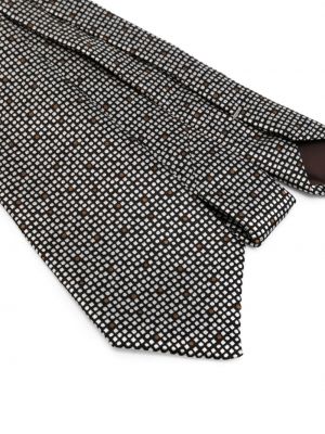 Žakardinis šilkinis kaklaraištis Canali sidabrinė