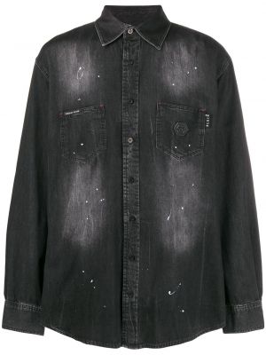 Camisa vaquera de cristal Philipp Plein negro