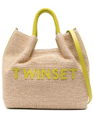 Τσάντα shopper με κέντημα από λυγαριά Twinset