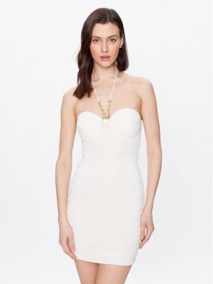 Коктейлна рокля slim Elisabetta Franchi бяло