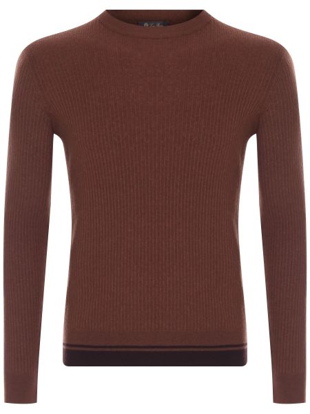 Кашемировый шелковый свитер Loro Piana коричневый