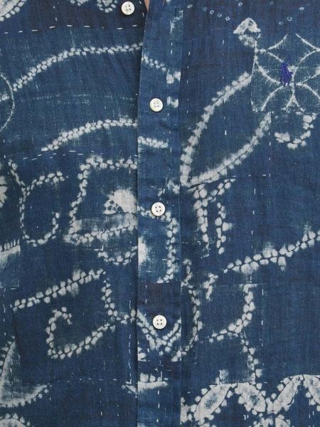 Lanena srajca Polo Ralph Lauren modra