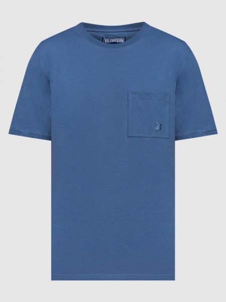 Синяя футболка с вышивкой Vilebrequin
