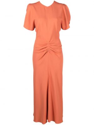 Krepové midi šaty Victoria Beckham oranžové
