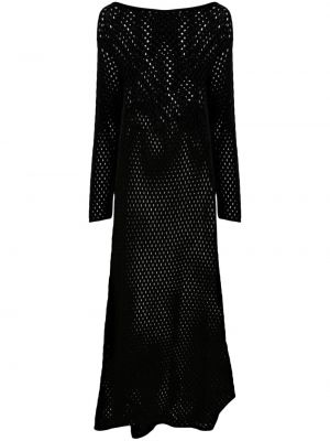 Bavlněné dlouhé šaty Semicouture černé